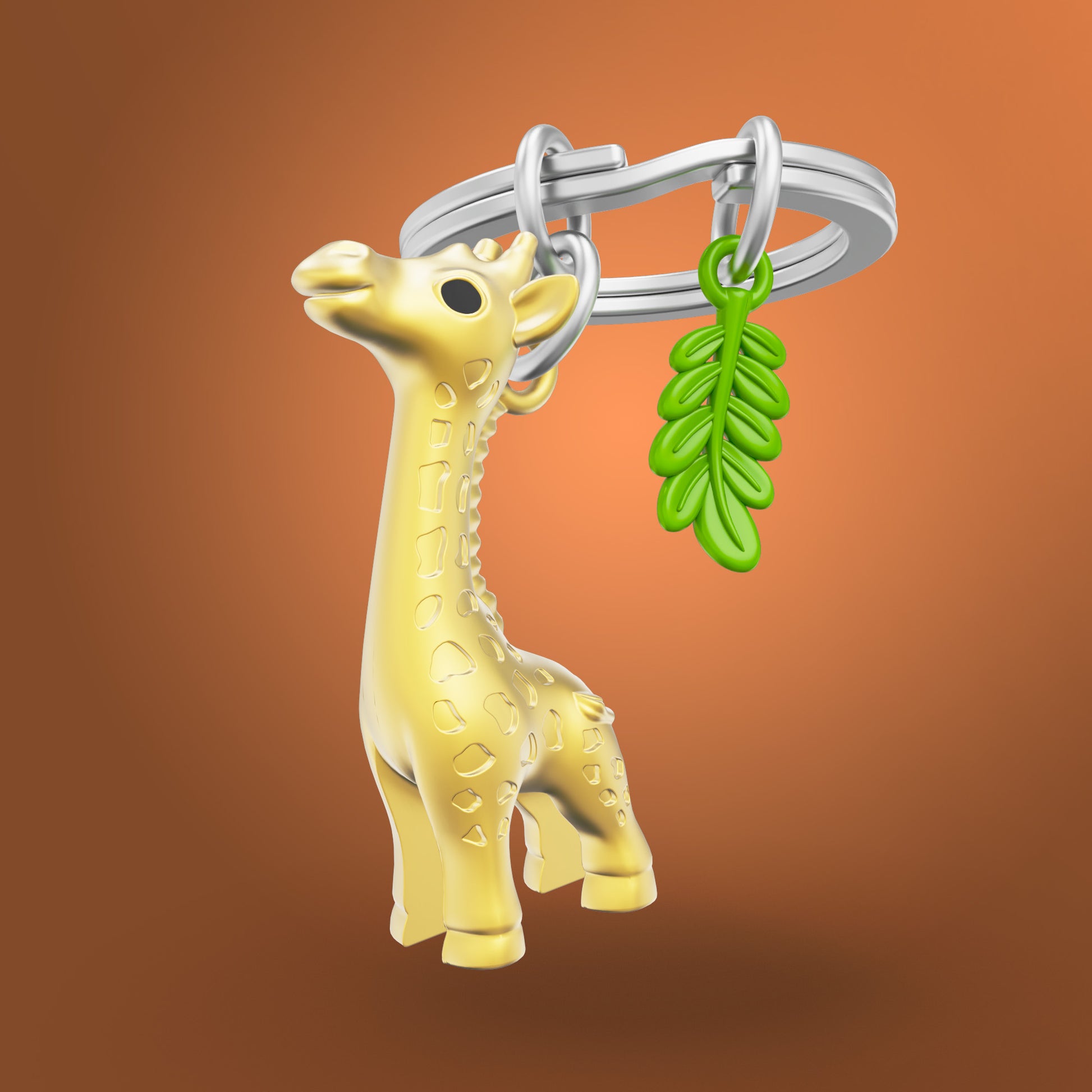 Metalmorphose Giraffe sleutelhanger – sfeerbeeld zijaanzicht, Animal Wildlife Collection