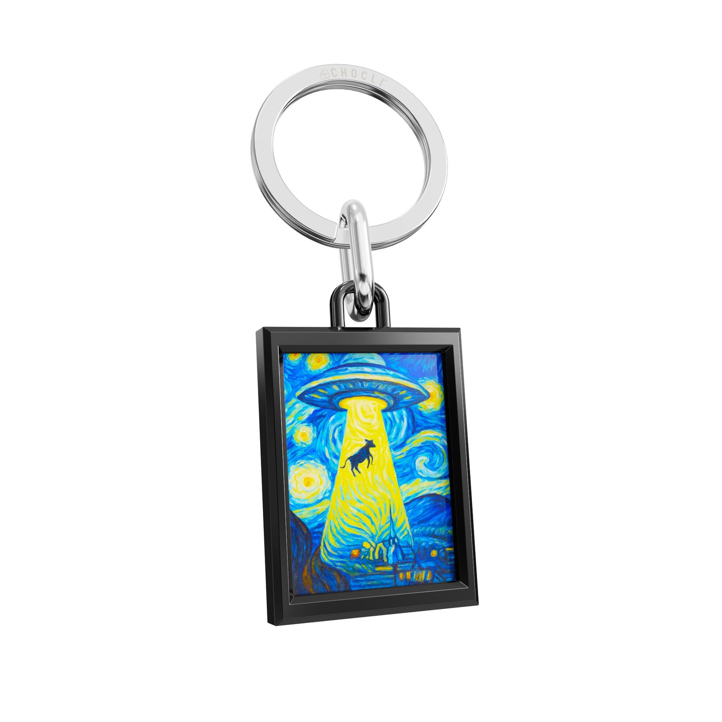 Metalmorphose® Sleutelhanger Strict Photo Frame Zwart – Zwarte Fotolijst Sleutelhanger - detail
