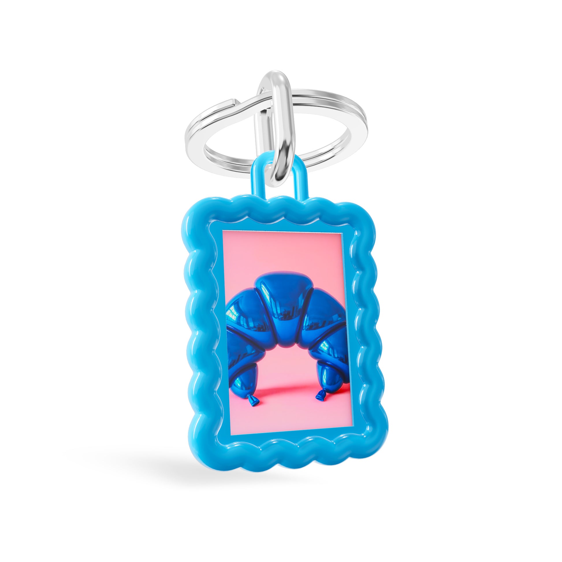 Metalmorphose® Sleutelhanger Wave Photo Frame Blue – Blauwe Fotolijst Sleutelhanger - vooraanzicht