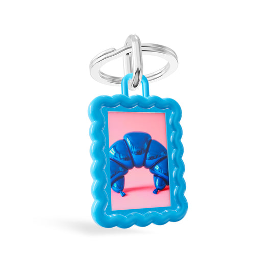 Metalmorphose® Sleutelhanger Wave Photo Frame Blue – Blauwe Fotolijst Sleutelhanger - vooraanzicht