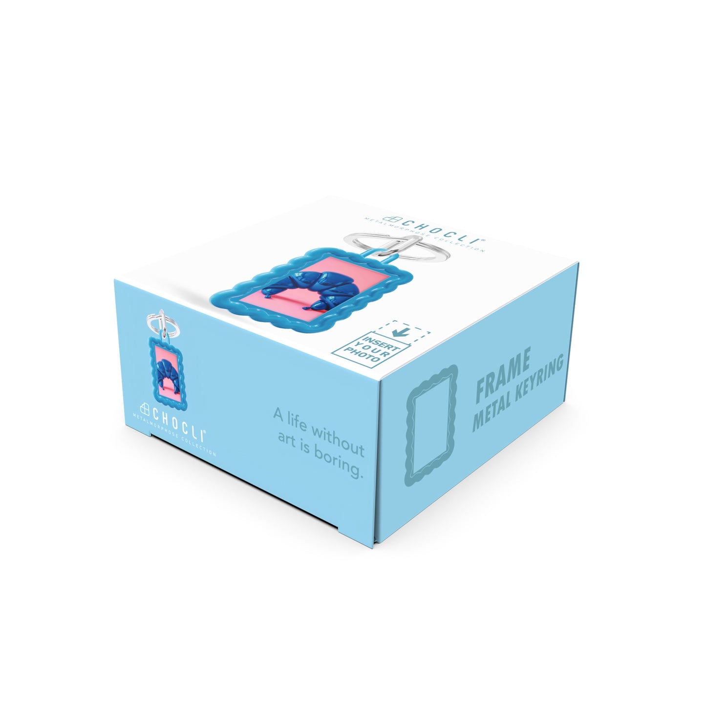 Metalmorphose® Sleutelhanger Wave Photo Frame Blue – Blauwe Fotolijst Sleutelhanger in verpakking