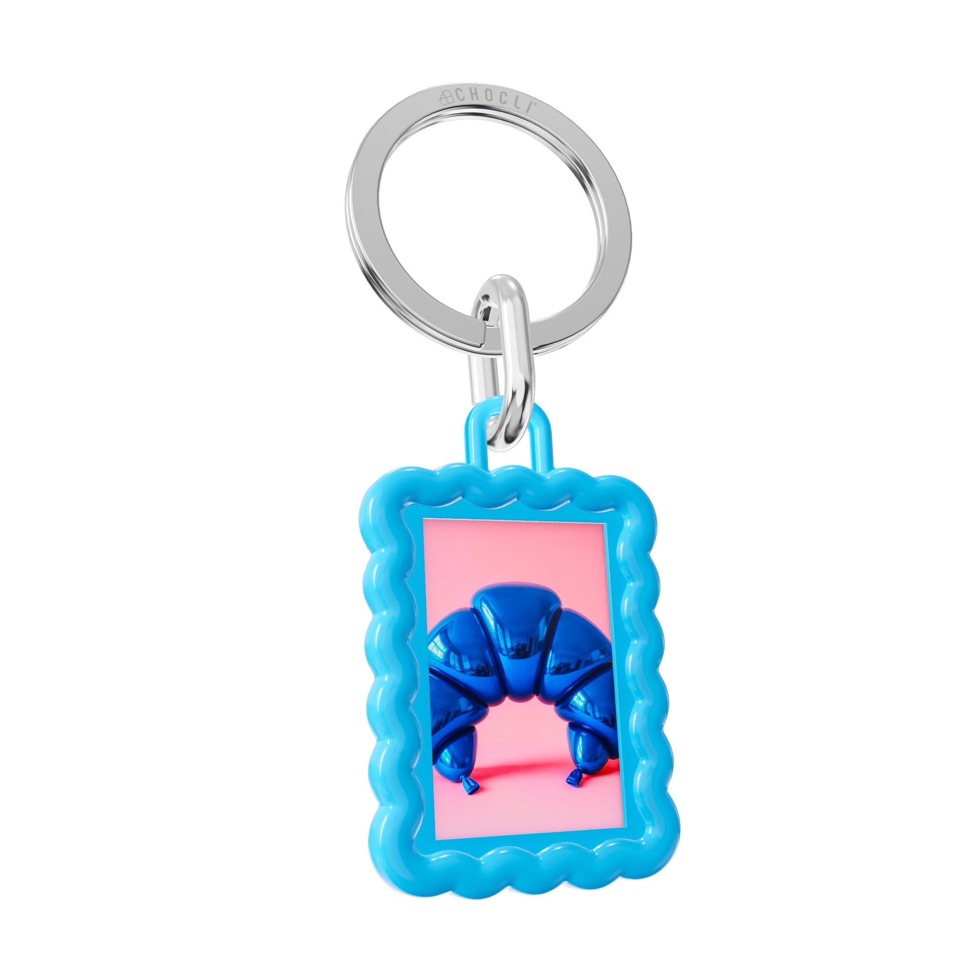 Metalmorphose® Sleutelhanger Wave Photo Frame Blue – Blauwe Fotolijst Sleutelhanger - detail
