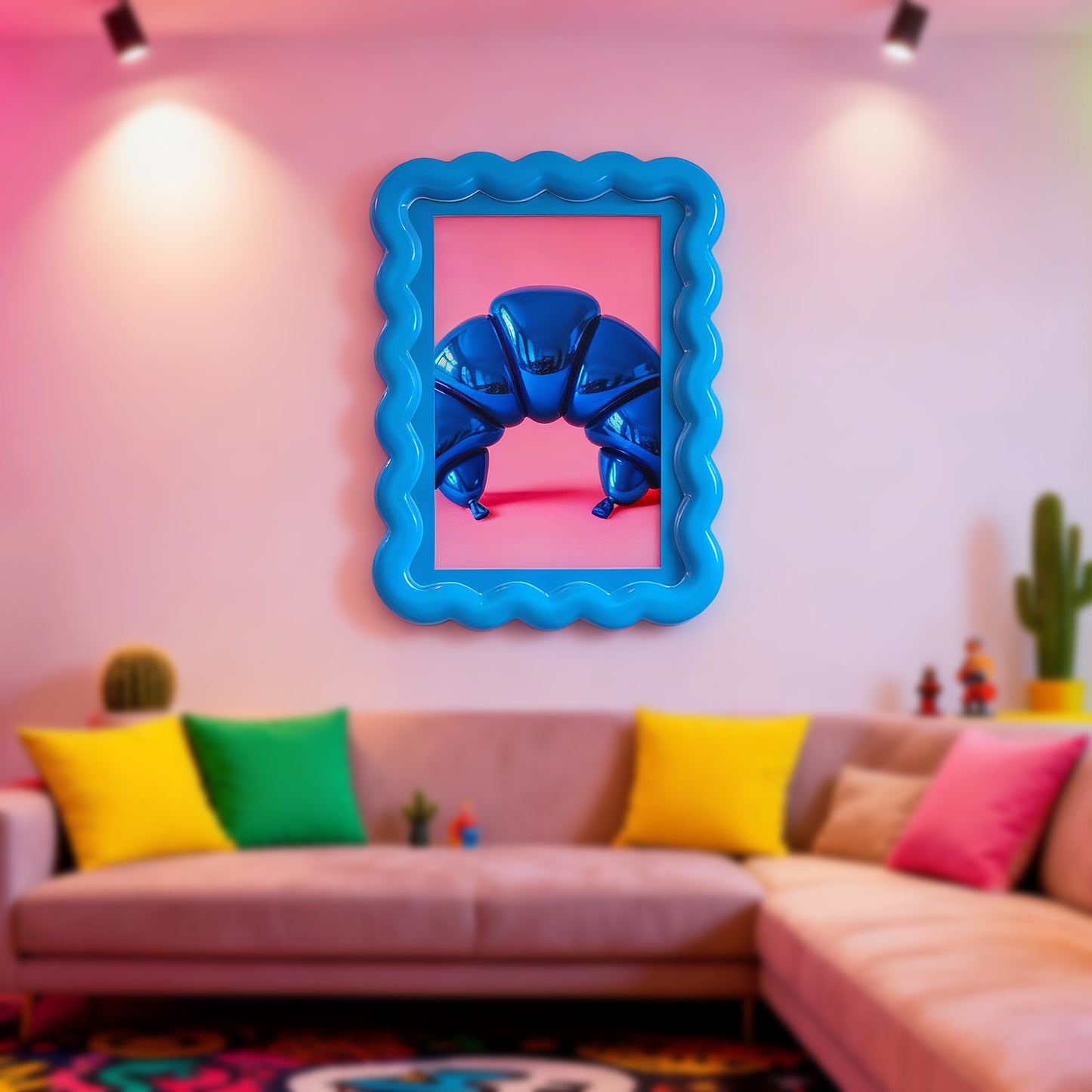 Metalmorphose® Sleutelhanger Wave Photo Frame Blue – Blauwe Fotolijst Sleutelhanger - sfeerbeeld