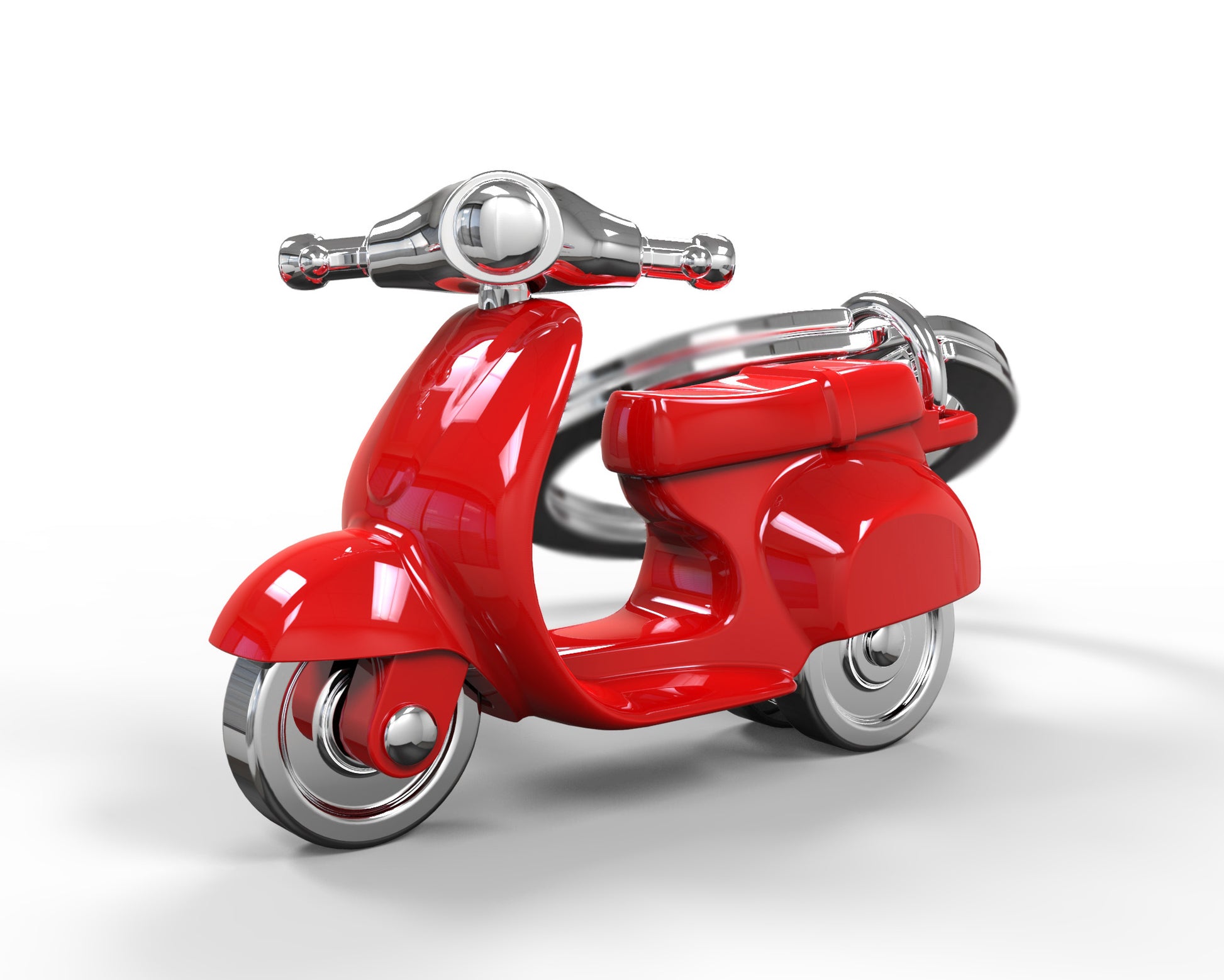 Metalmorphose Red Scooter sleutelhanger - rode scooter in metaal
