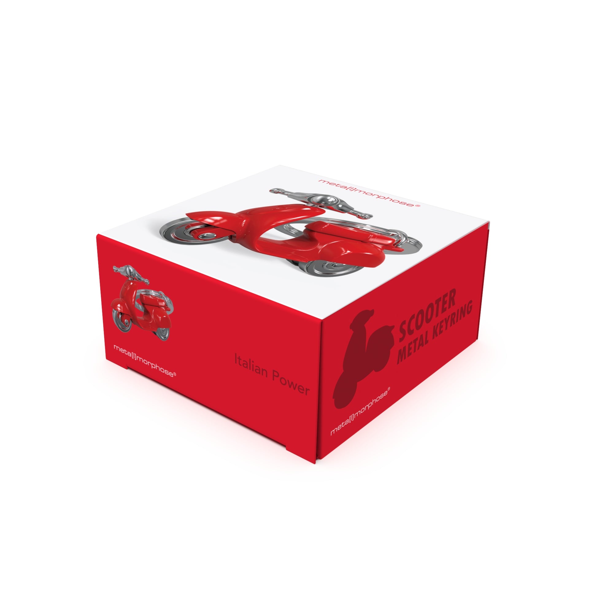 Metalmorphose Red Scooter sleutelhanger in luxe Vectorbox verpakking