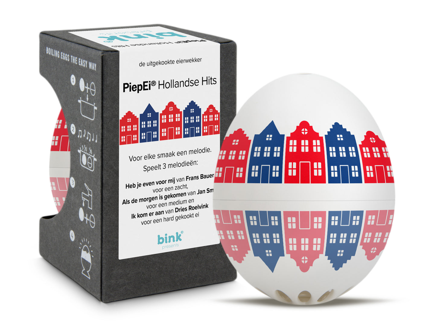 Packshot cadeauverpakking Brainstream PiepEi Hollandse Hits - exclusief design BINK presents, hits van Jan Smit, Frans Bauer en Dries Roelvink
