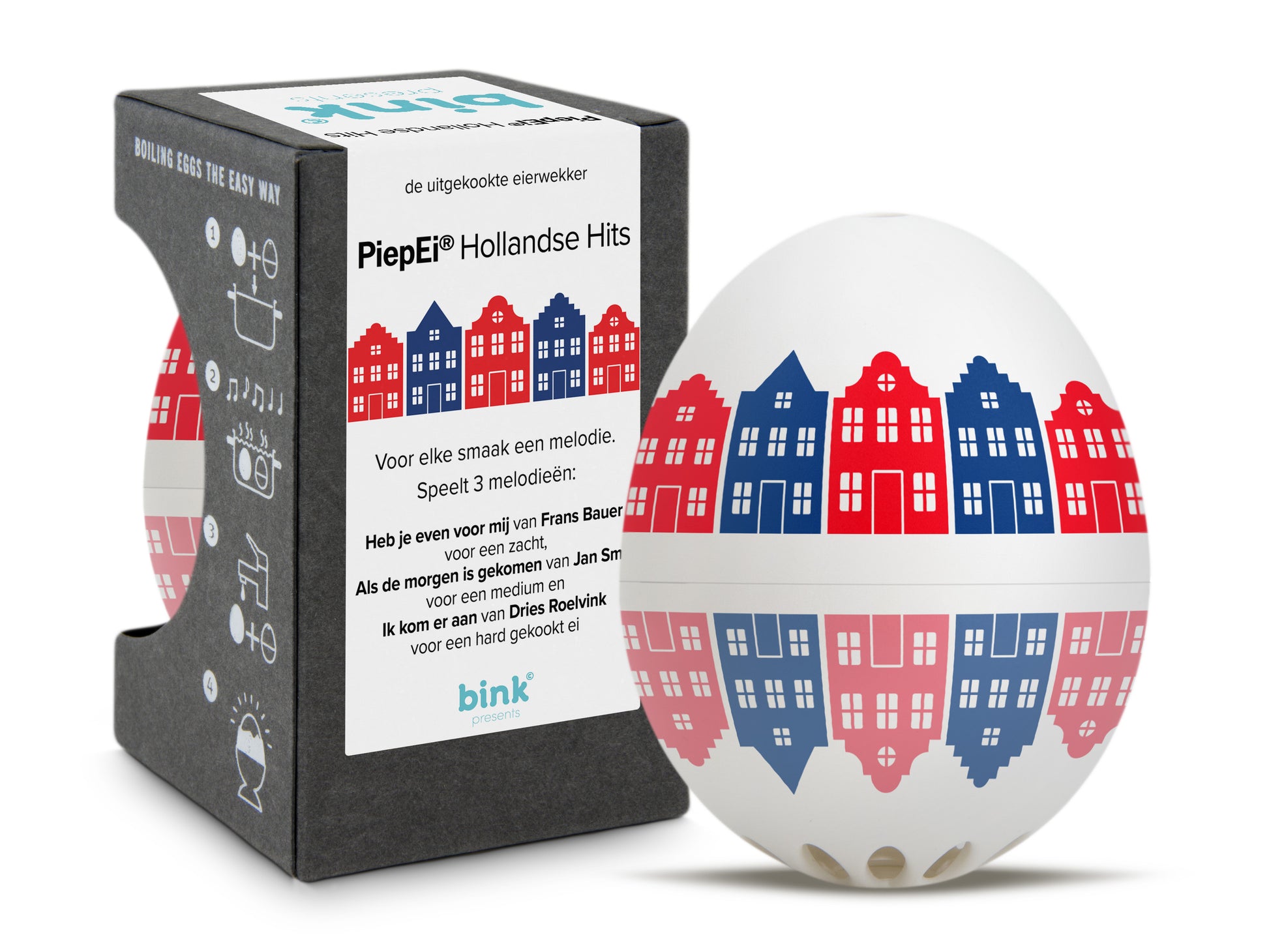 Packshot cadeauverpakking Brainstream PiepEi Hollandse Hits - exclusief design BINK presents, hits van Jan Smit, Frans Bauer en Dries Roelvink
