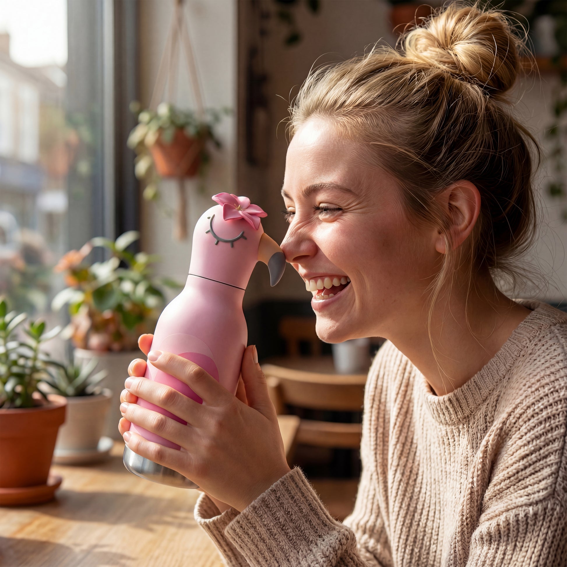 Asobu Bestie Drinkfles Flamingo – roestvrijstalen kinderfles flamingo lifestyle