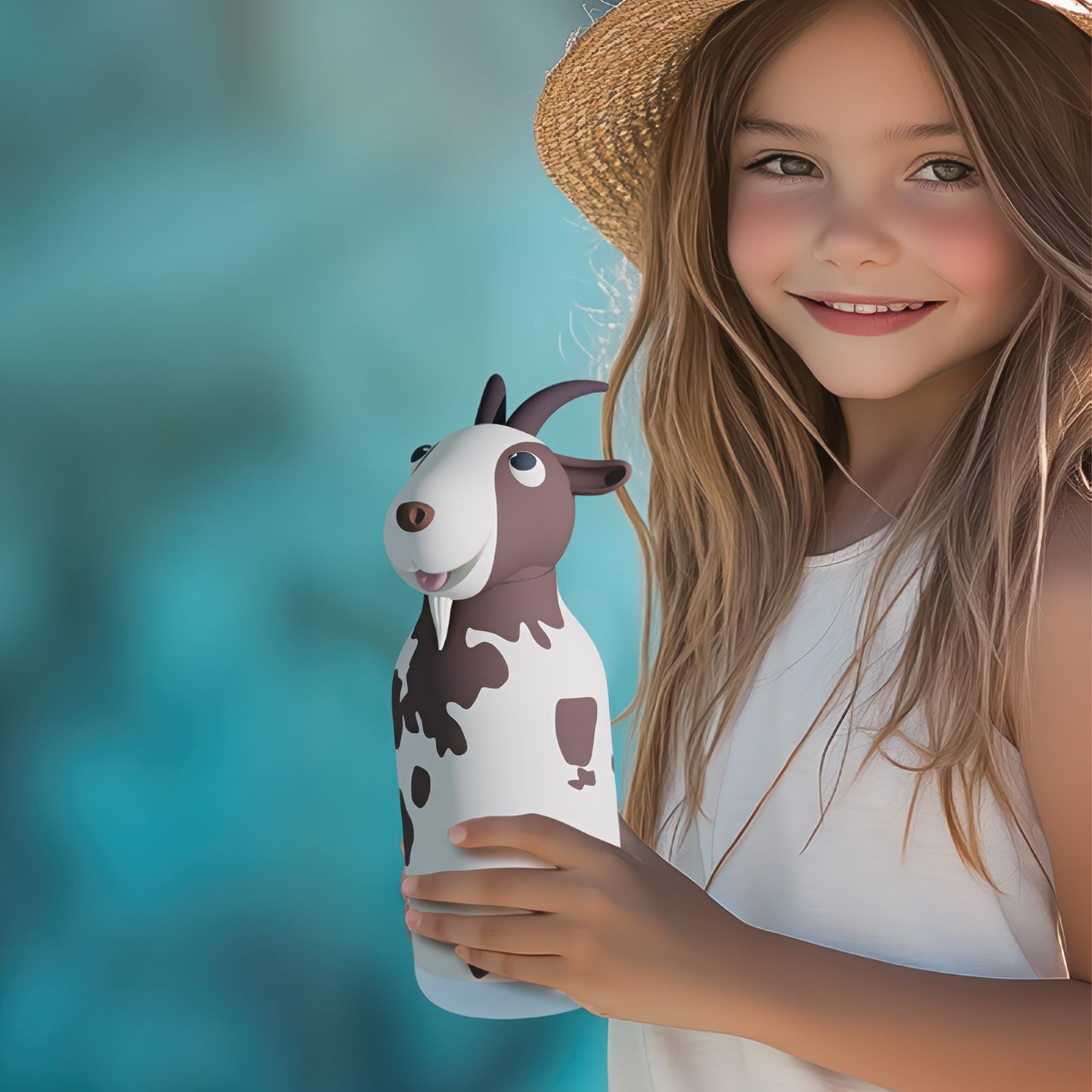 Asobu Bestie Drinkfles Goat – geïsoleerde kinderfles geit onderweg